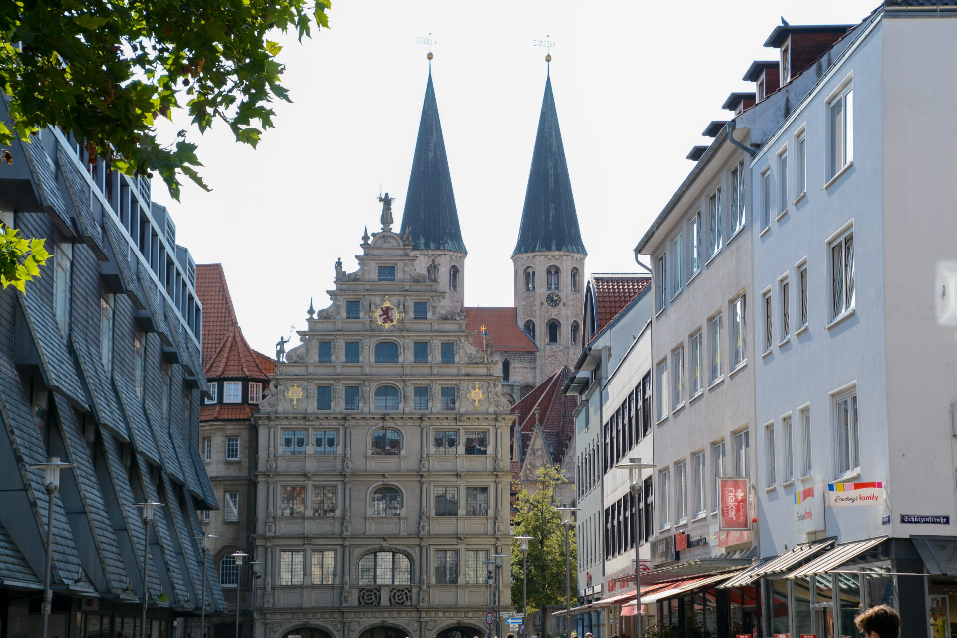 Stadtansicht von Braunschweig mit Patrizierhaus und Dom